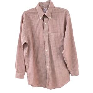 Men's Brooks‎ Brothers Original Polo Button Down Shirt Checked Long Sleeve 16